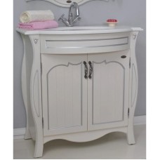 Тумба с раковиной слоновая кость серебряная патина 86 см Atoll Ривьера