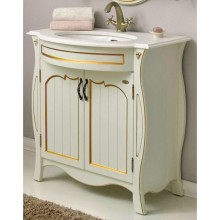 Тумба с раковиной слоновая кость золотая патина 86 см Atoll Ривьера