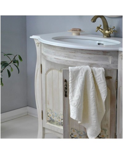 Тумба с раковиной белое дерево 86 см Atoll Ривьера