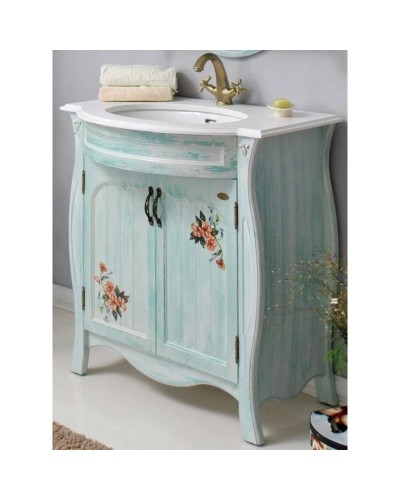 Тумба с раковиной голубой 86 см Atoll Ривьера