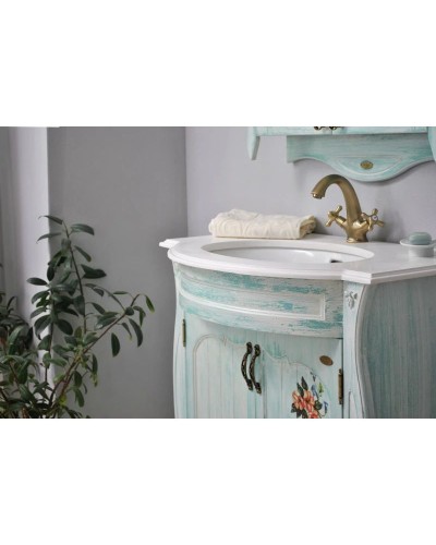 Тумба с раковиной голубой 86 см Atoll Ривьера