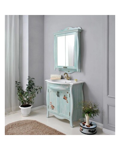 Тумба с раковиной голубой 86 см Atoll Ривьера