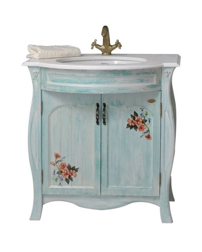 Тумба с раковиной голубой 86 см Atoll Ривьера