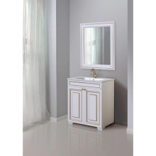 Тумба с раковиной белый глянец золотая патина 78 см Atoll Мальта