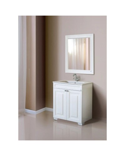 Тумба с раковиной белый глянец 78 см Atoll Мальта