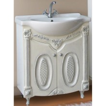 Тумба с раковиной белый жемчуг серебряная патина 77,5 см Atoll Наполеон