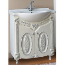 Тумба с раковиной белый жемчуг серебряная патина 77,5 см Atoll Наполеон