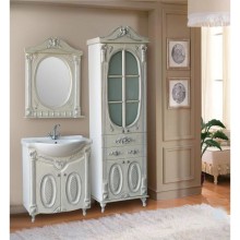 Тумба с раковиной белый жемчуг серебряная патина 66,5 см Atoll Наполеон