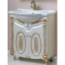 Тумба с раковиной белый жемчуг золотая патина 77,5 см Atoll Наполеон