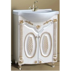 Тумба с раковиной белый жемчуг золотая патина 66,5 см Atoll Наполеон