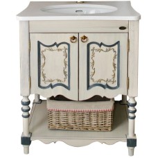 Тумба с раковиной слоновая кость синяя патина 75 см Atoll Флоренция