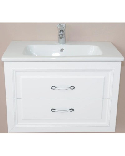 Тумба с раковиной белый матовый 78 см Atoll Валери