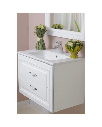 Тумба с раковиной белый матовый 78 см Atoll Валери