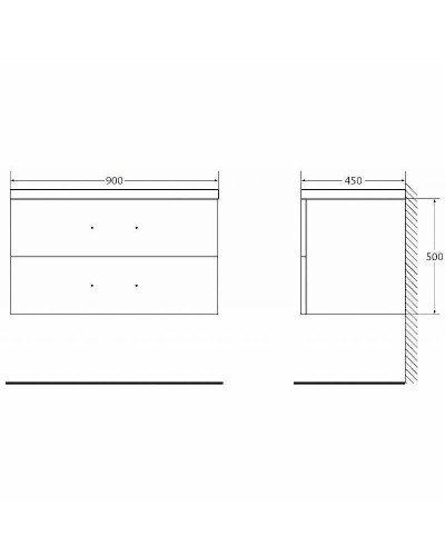 Тумба под раковину BelBagno Aurora 90 AURORA-900-2C-SO-BL подвесная Bianco Lucido