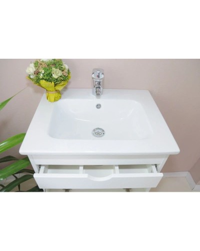 Тумба с раковиной белый матовый 60,5 см Atoll Валери