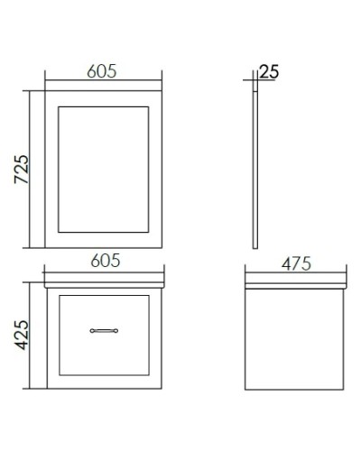 Тумба с раковиной белый матовый 60,5 см Atoll Валери