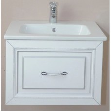 Тумба с раковиной белый матовый серебряная патина 60,5 см Atoll Валери