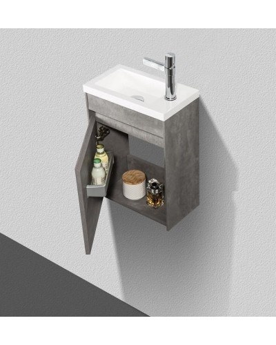 Тумба под раковину BelBagno Pietra Mini 46 L PIETRA MINI-460-1A-SO-SCM-L подвесная Stucco Cemento