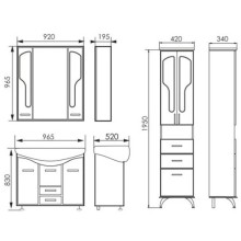 Тумба с раковиной белое дерево медная патина 96,5 см Atoll Барселона