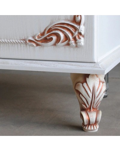 Тумба с раковиной белое дерево медная патина 96,5 см Atoll Барселона