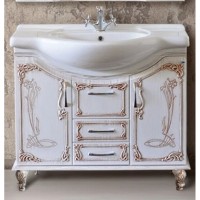 Тумба с раковиной белое дерево медная патина 96,5 см Atoll Барселона