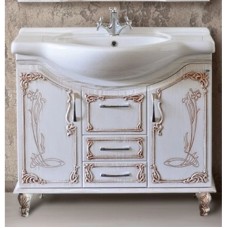 Тумба с раковиной белое дерево медная патина 96,5 см Atoll Барселона