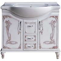 Тумба с раковиной белое дерево медная патина 88 см Atoll Барселона