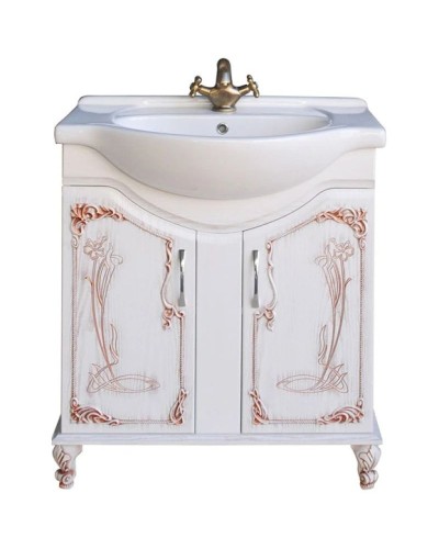 Тумба с раковиной белое дерево медная патина 77,5 см Atoll Барселона