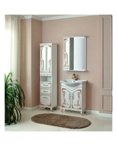 Тумба с раковиной белое дерево медная патина 66,5 см Atoll Барселона