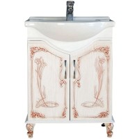 Тумба с раковиной белое дерево медная патина 66,5 см Atoll Барселона