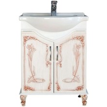 Тумба с раковиной белое дерево медная патина 66,5 см Atoll Барселона