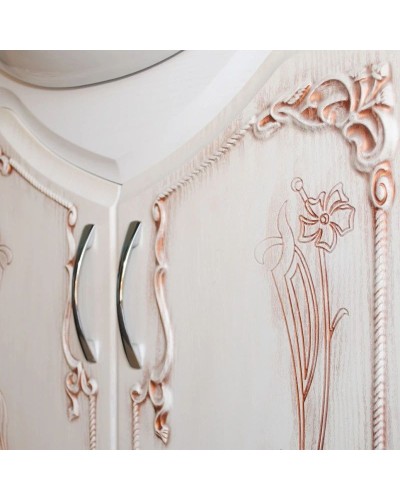 Тумба с раковиной белое дерево медная патина 66,5 см Atoll Барселона