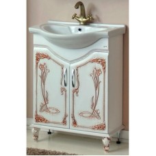 Тумба с раковиной белое дерево медная патина 66,5 см Atoll Барселона