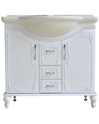 Тумба с раковиной белый глянец 88 см Atoll Барселона