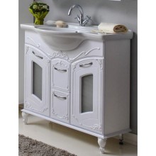 Тумба с раковиной белый глянец 96 см Atoll Мастер и Маргарита