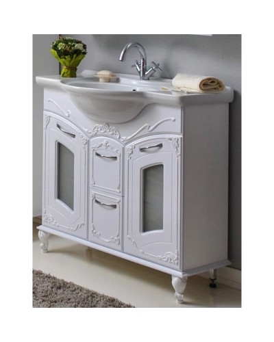 Тумба с раковиной белый глянец 96 см Atoll Мастер и Маргарита