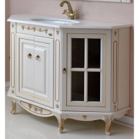 Тумба с раковиной слоновая кость золотая патина 124,5 см Atoll Верона