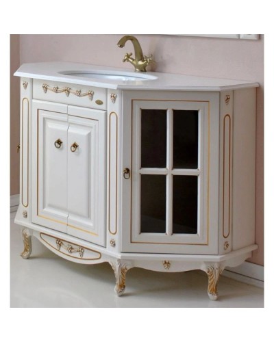 Тумба с раковиной слоновая кость золотая патина 124,5 см Atoll Верона