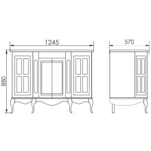 Тумба с раковиной слоновая кость золотая патина 124,5 см Atoll Верона