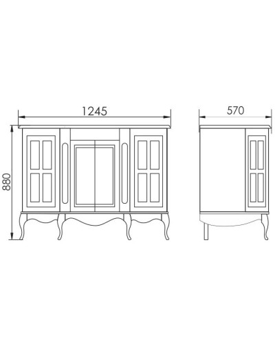 Тумба с раковиной слоновая кость золотая патина 124,5 см Atoll Верона