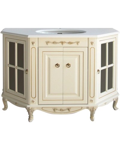 Тумба с раковиной слоновая кость золотая патина 124,5 см Atoll Верона