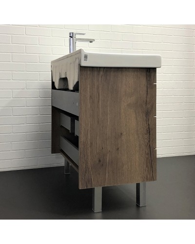 Тумба с раковиной Comforty Никосия 80Н 00-00007621 Дуб темный
