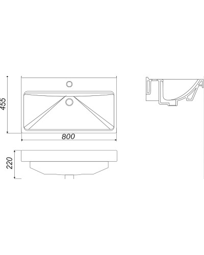 Тумба с раковиной Comforty Никосия 80Н 00-00007621 Дуб темный