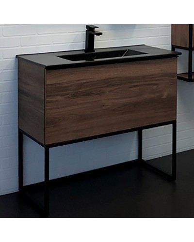 Тумба с раковиной Comforty Равенна Лофт 90 00-00006655 Дуб темно-коричневый
