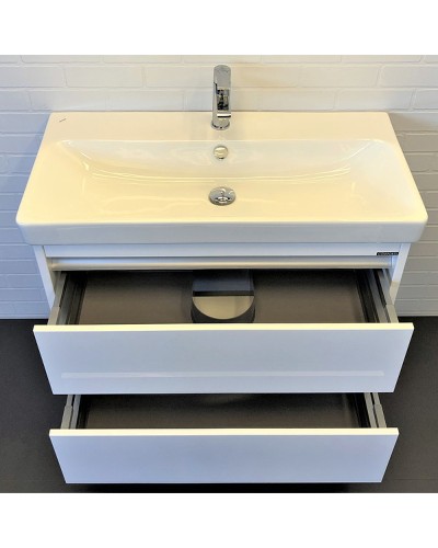 Тумба с раковиной Comforty Дублин 90 00-00005213 подвесная Белая глянцевая