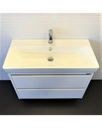 Тумба с раковиной Comforty Дублин 90 00-00005213 подвесная Белая глянцевая