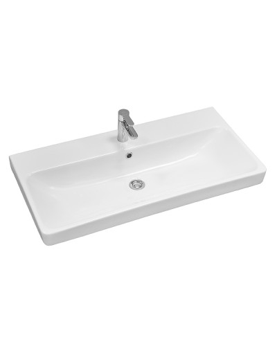 Тумба с раковиной Comforty Дублин 90 00-00005213 подвесная Белая глянцевая