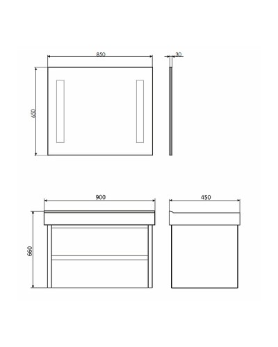 Тумба с раковиной Comforty Дублин 90 00-00005213 подвесная Белая глянцевая