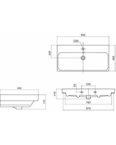 Тумба с раковиной Comforty Дублин 90 00-00005213 подвесная Белая глянцевая