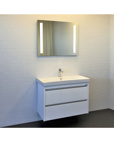 Тумба с раковиной Comforty Дублин 90 00-00005213 подвесная Белая глянцевая